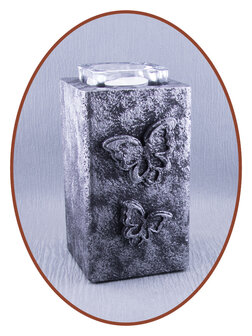 Mini Ash Urn &#039;Old Steel&#039; with Tealight Holder - HMP677