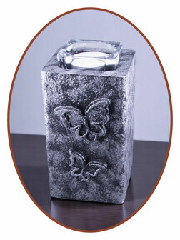 Mini Ash Urn &#039;Old Steel&#039; with Tealight Holder - HMP677