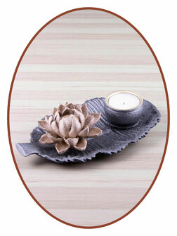 Mini Ash Urn &#039;Lotus on leaf&#039; in many colors available with Tealight Holder - HMP681