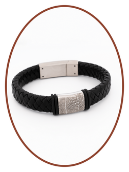 Stainless Steel Leather Fingerprint Ash Bracelet - ASB050-Z