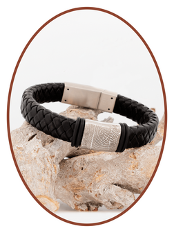 Stainless Steel Leather Fingerprint Ash Bracelet - ASB050-Z
