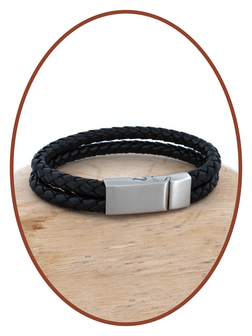 Stainless Steel Vintage Leather Cremation Ash Bracelet - ASB029N