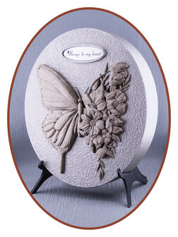 Midi Ash (wall) Urn 'Butterfly - Flowers'  in Different Colors - HMP690