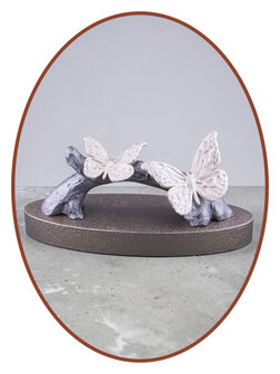 Mini Ash (Duol) Urn 'Birds - Butterflies on a tree trunk'  in Different Colors - HMP691