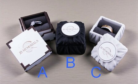 JB Memorials Natureline Ceramic Zirconium / Wood Cremation Ash and Hair Ring - WR015H