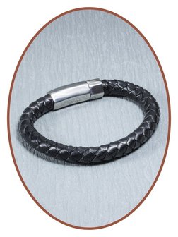Stainless Steel / Leather Cremation Ash Bracelet  - ZMA228