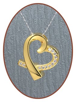 925 Sterling Zilveren &#039;in my heart&#039; Gold Ashanger - Z017G