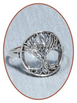 JB Memorials 925 Sterling Silver &#039;Tree of Life&#039; Cremation Ring - RB106