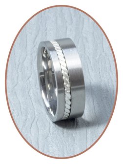 JB Memorials Titanium/Zilver Tekst Gedenk Ring - JB127