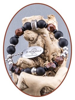 JB Memorials Frosted Agaat - Obsidiaan Dames As Armband - KHA014