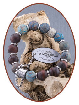 JB Memorials Matte Blue Lace - Red Tiger Eye As Armband - KHA015