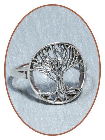 JB Memorials 925 Sterling Silver 'Tree of Life' Cremation Ring - RB106