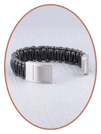 JB Memorials Stainless Steel Leather Special Cremation Ash Bracelet - ZAS050