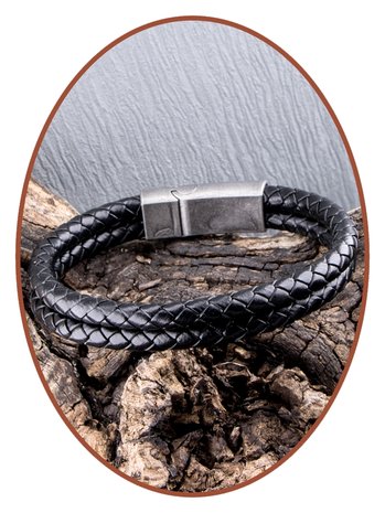 JB Memorials Stainless Steel Vintage Leather Cremation Ash Bracelet - ASB029