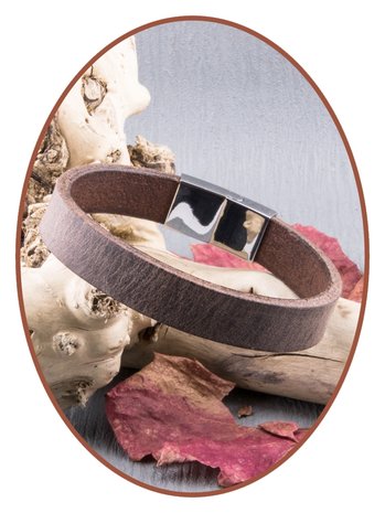JB Memorials Stainless Steel Leather Ash Bracelet - ZAS014ANT
