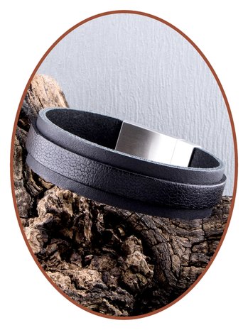 JB Memorials Stainless Steel Special Leather Cremation Ash Bracelet - ZAS057