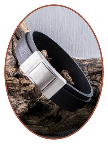 JB Memorials Stainless Steel Special Leather Cremation Ash Bracelet - ZAS057