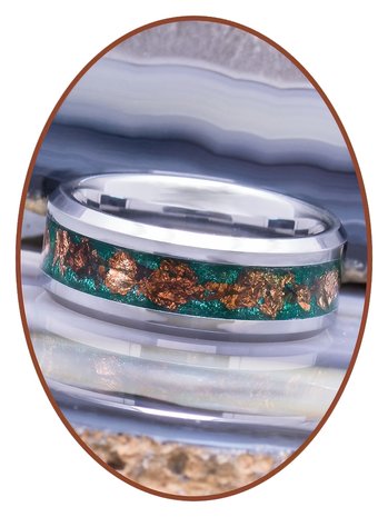 JB Memorials Tungsten Carbide 'Heavenly Treasured' Cremation Ash Ring - JRB140HTF