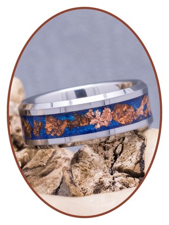 'Heavenly Treasured' - Cremation Ash Ring - 6 or 8mm width - JRB140HTS-4M2B