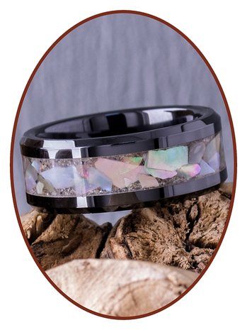 Cremation Ring - Abalone Shell - 6 or 8mm width - RB141SE-4M2B