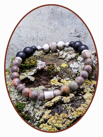 JB Memorials with Stainless steel and Stone Beads Ash Bracelet - KHA024