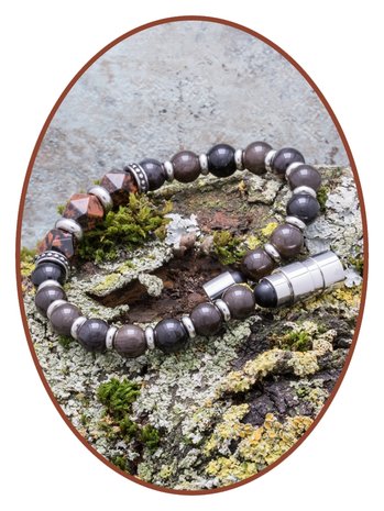 JB Memorials Exclusive 'Natural Stone Beads' Ash Bracelet - KHA017S