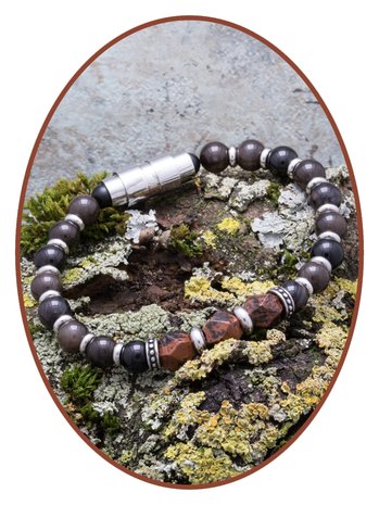 JB Memorials Exclusive 'Natural Stone Beads' Ash Bracelet - KHA017S