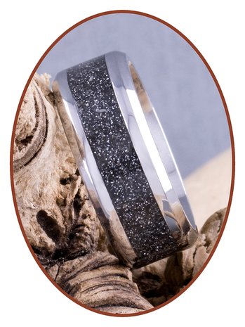 Partly Visible Cremation Ash Ring 6/8mm wide - JCRA006-4M2B