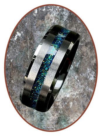 JB Memorials Ceramic Zirconium Special Cremation Ring Universe - RB048BU