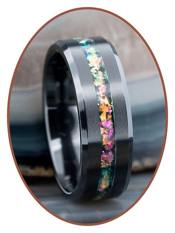 JB Memorials Ceramic Zirconium Special Cremation Ring Multi Color - JRB048BPK