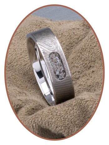 JB Memorials Edelstalen Dames / Heren As Vingerafdruk Ring - RB044V