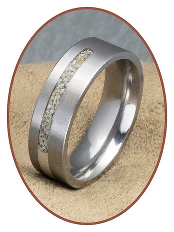 JB Memorials Titanium-Silver Cremation Ring - RB050