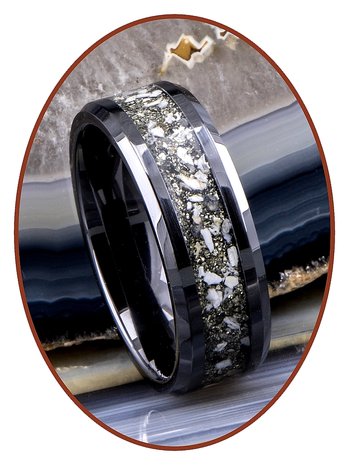 Cremation Ash Ring with Pyrite (apache gold) - RR002-4M2B