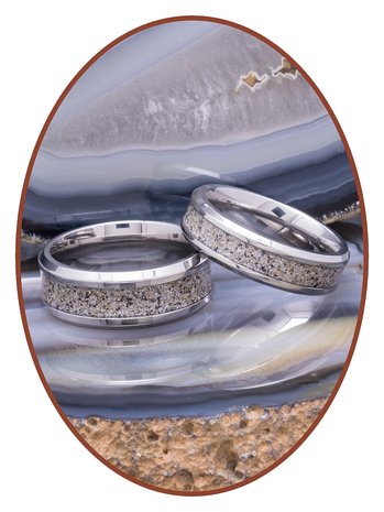 Cremation Ash Ring - Visible Ash Processing - 6 or 8mm width - TI003-4M2B