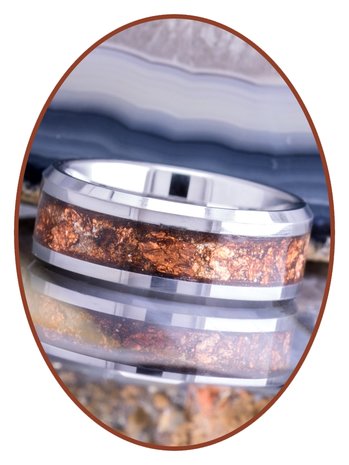 'Heavenly Treasured' Cremation Ash Ring - 6 or 8mm width - JRB140HTH-4M2B
