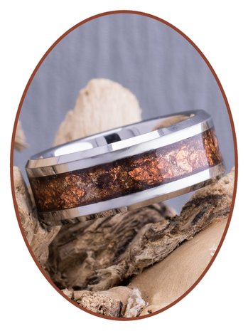 'Heavenly Treasured' Cremation Ash Ring - 6 or 8mm width - JRB140HTH-4M2B