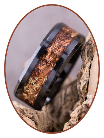 JB Memorials Ceramic Zirconium Multi Metallic Cremation Ash Ring 8mm - JRB141HT