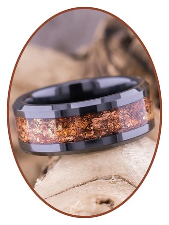 JB Memorials Ceramic Zirconium Multi Metallic Cremation Ash Ring 8mm - JRB141HT