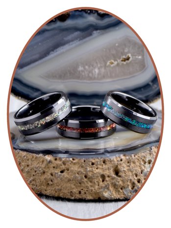 JB Memorials Ceramic Zirconium Opal  Cremation Ring - RB048BO
