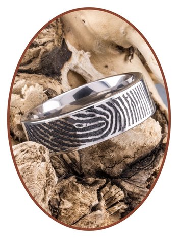 JB Memorials Titanium Vingerafdruk Gedenk Ring - TIR002