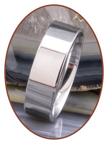 JB Memorials Stainless Steel Polished Fingerprint Remembrance Ring 8mm - TR012W