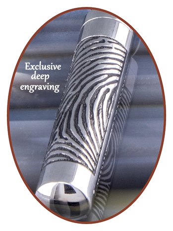 Stainless Steel 'Tube Fingerprint' Cremation Pendant - B389V