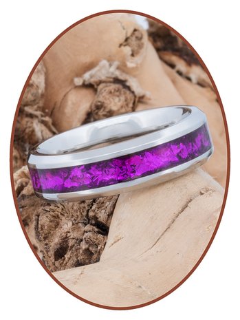 Colorful Cremation Ash Ring - 6 or 8mm wide - JCRA004-4M2B