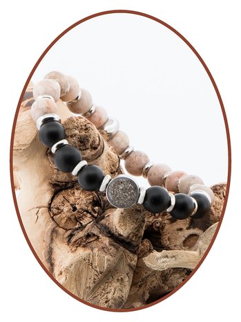 JB Memorials Frosted Agate Naturel Stone Ash Bracelet - KHA026