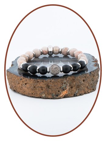 JB Memorials Frosted Agate Naturel Stone Ash Bracelet - KHA026