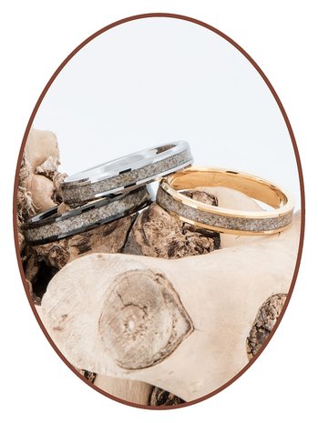 JB Memorials Tungsten Carbide Ladies Cremation Ring 'Broken White' 4mm - RB143W