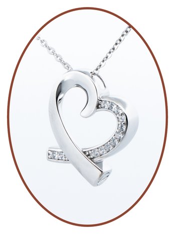 925 Sterling Zilveren 'in my heart' Ashanger - Z017