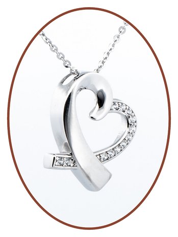925 Sterling Silver Cremation Pendant 'in my heart' - Z017