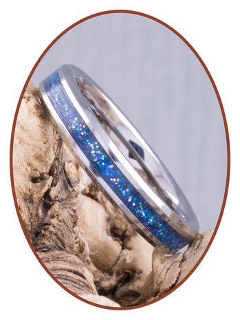 JB Memorials Tungsten Carbide Ladies Cremation Ring 'Blue Heaven' 4mm - RB143D