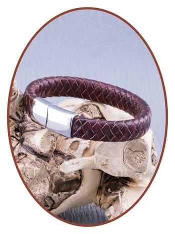 JB Memorials Stainless Steel Leather Cremation Ash Bracelet 10mm - ASB040